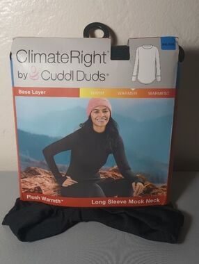 ClimateRight by Cuddl Duds Women's Plush Warmth Long Sleeve Base Layer Shirt